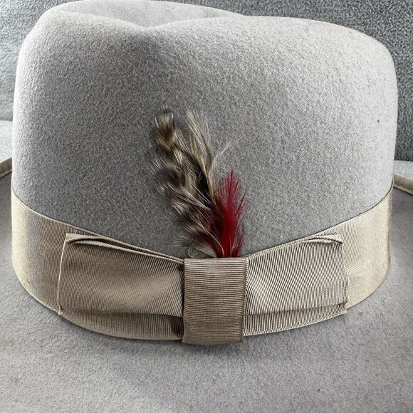 DESIGNER COLLECTION GODFATHER - Men's 100% Wool Gray Size Medium Fedora Hat  H7 - Picture 3 of 11